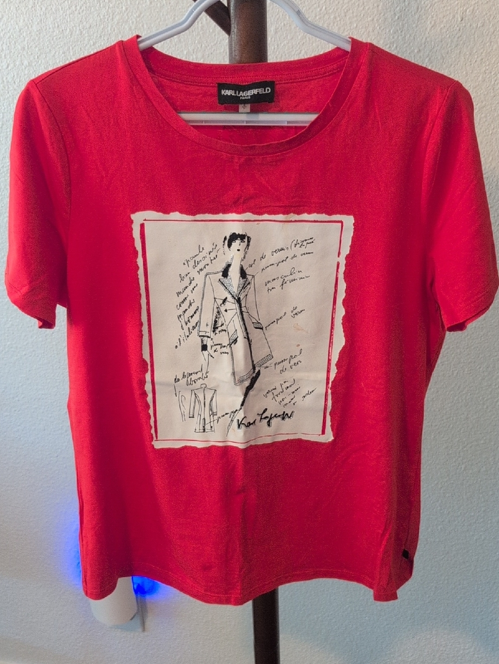 Karl Lagerfeld Red Graphic Short Sleeve Tee